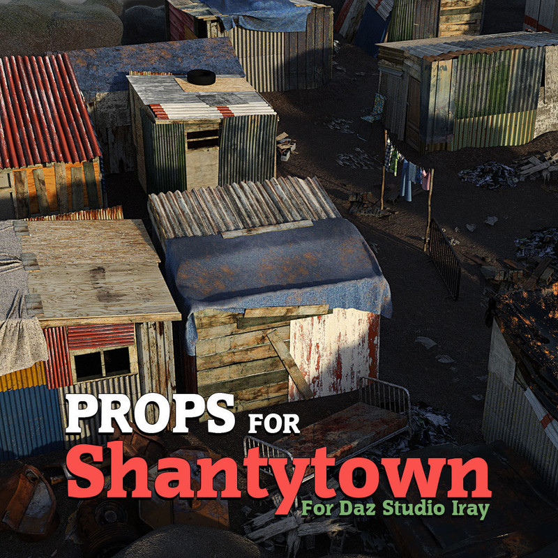 Shantytown Props for DS Iray