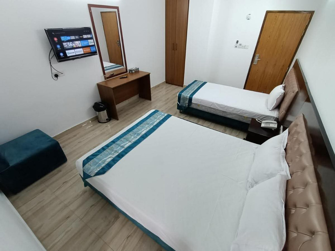 Hotel room with amenities