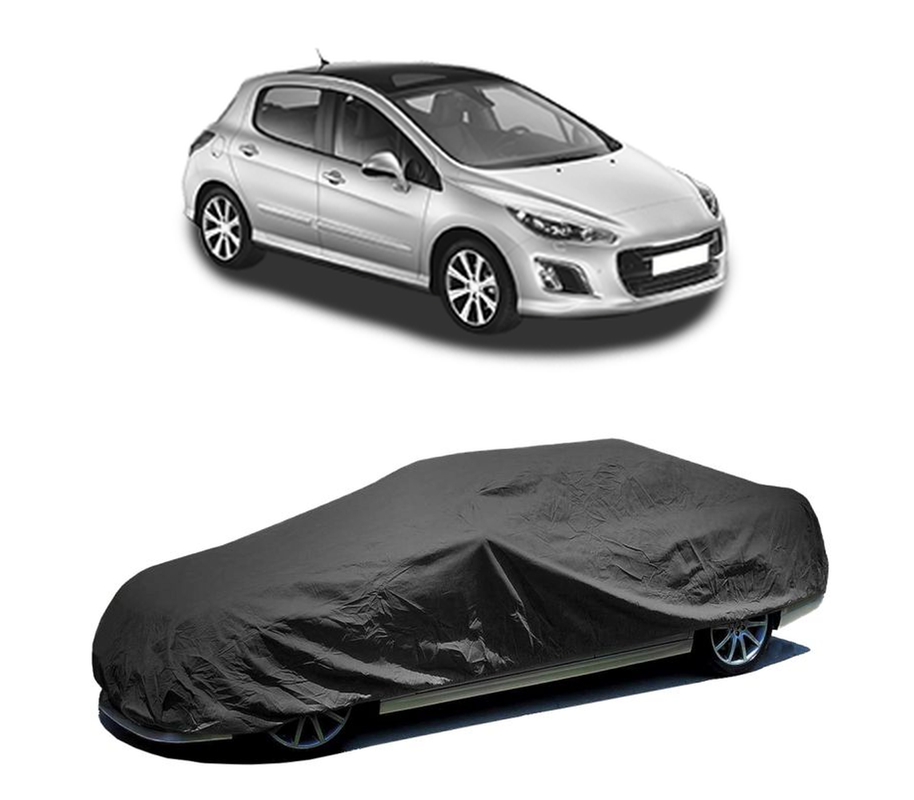 Husa tip prelata auto pentru PEUGEOT 308 I (4A_, 4C_) 2007 - 2015,culoare negru, material textil impermeabil, rezistanta la intemperii praf UV, CARPASSION Husa Protectie