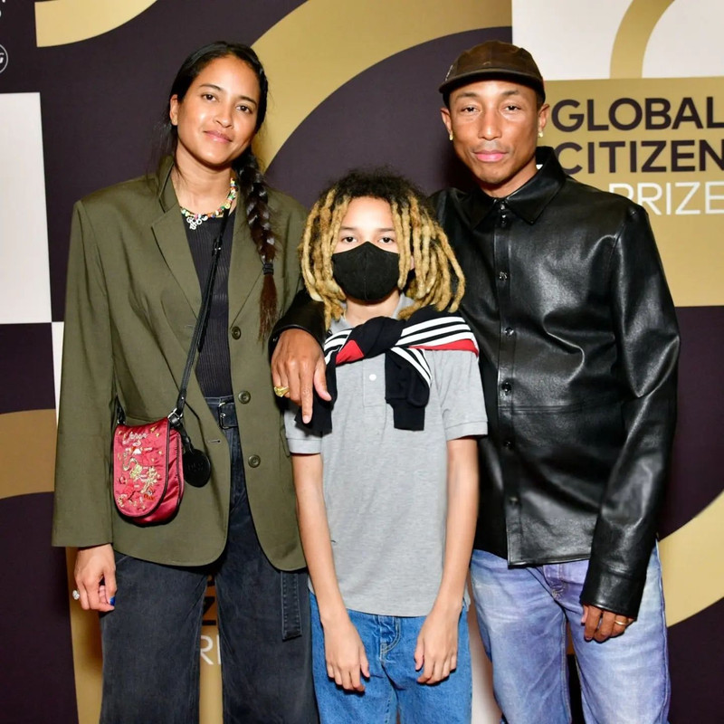 Pharrell & Family At The Global Citizen Prize In New York City