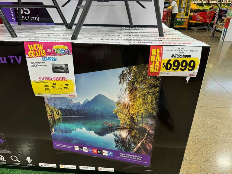 HEB Monterrey: Pantalla Roku58” 4K + 4sillas 
