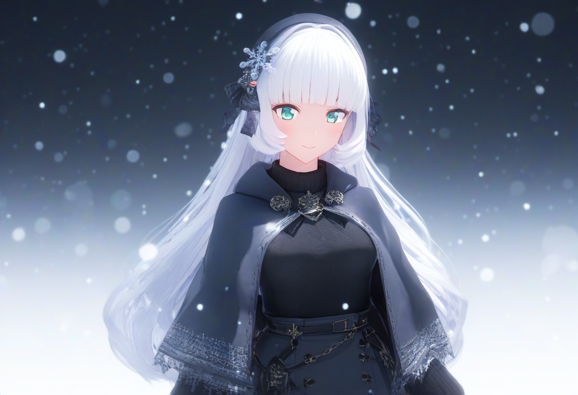 1girl, snow background, {{{{{upper body}}}}}, aqua eyes, long hair, hime cut, wh s-676157663