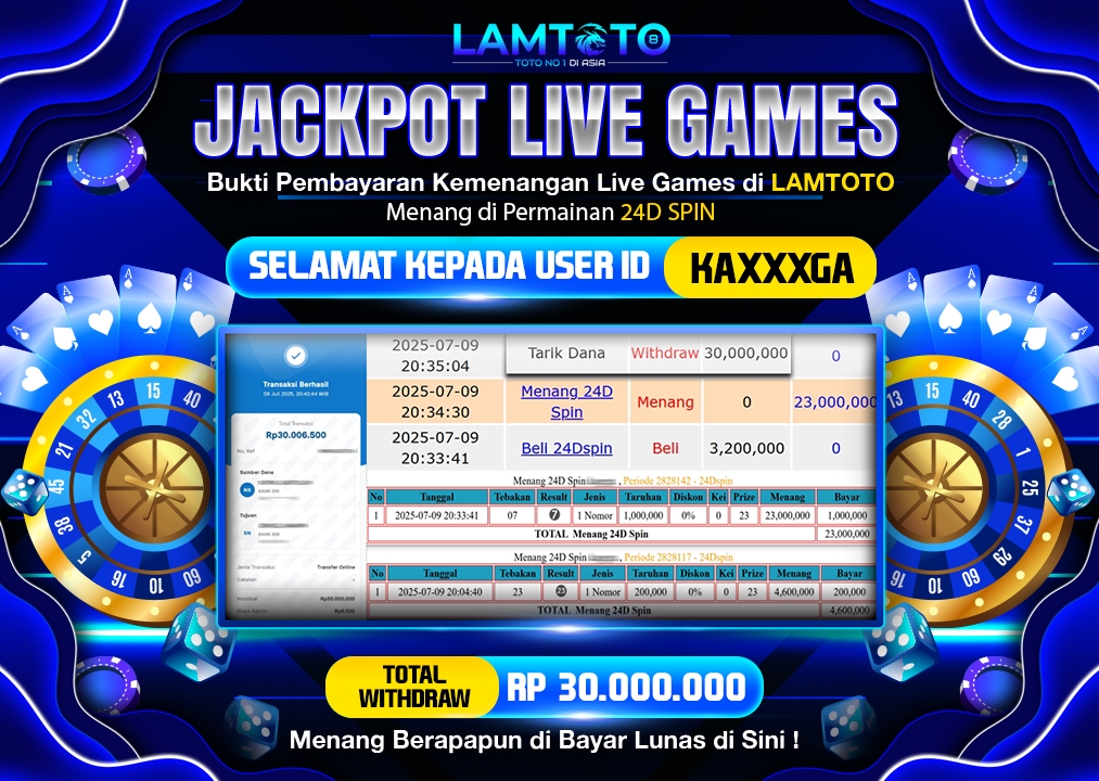 BUKTI JACKPOT LUNAS LAMTOTO