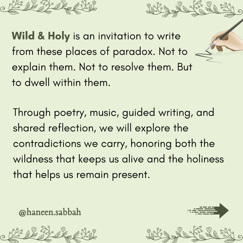 Wild & Holy workshop carousel slide 2
