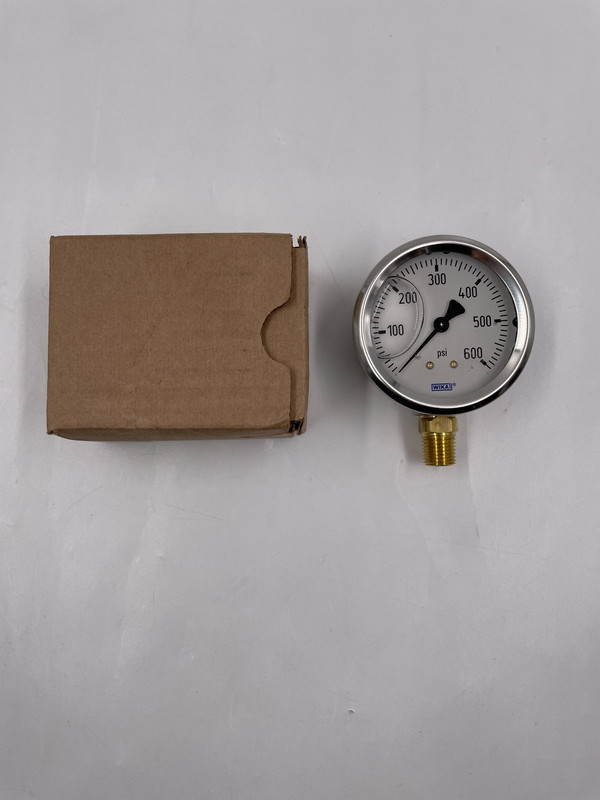 WIKA INSTRUMENT LP 600 PSI PRESSURE GAUGE 1/4 NPT LOWER MOUNT 213.53