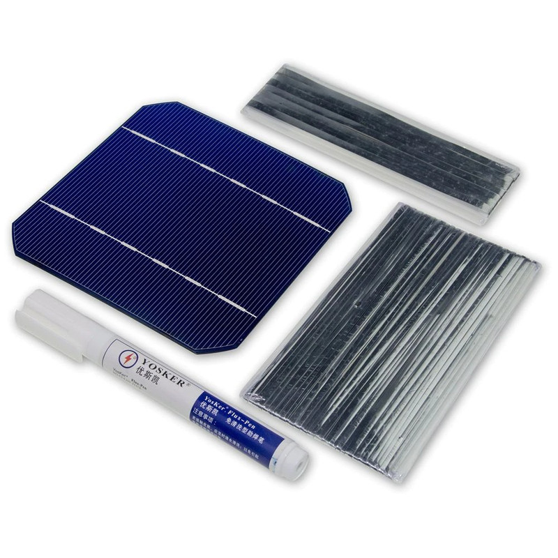 20pcs Solar Panels 125 x 125mm Monocrystalline Solar Cell Solar Panel Sun Power