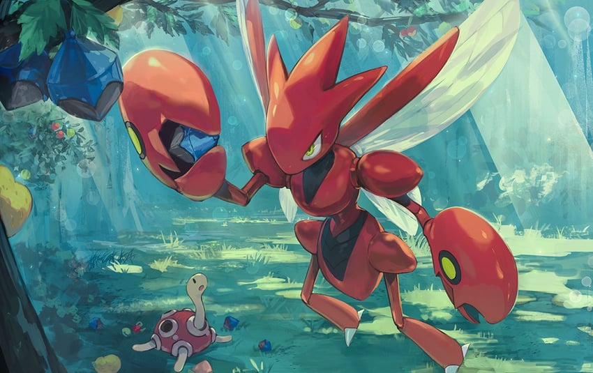 scizor-and-shuckle-pokemon-drawn-by-maki