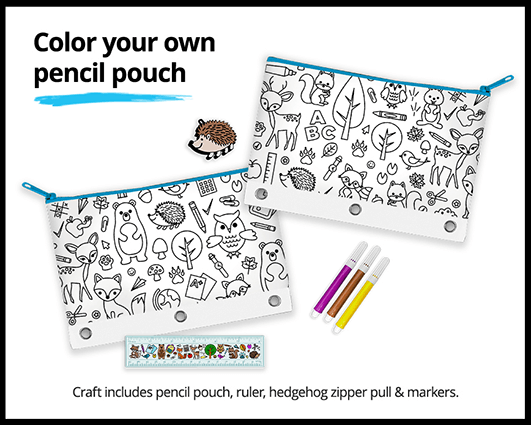 Free Kids Craft Activity at JCPenney: Color Your Own Pencil Pouch