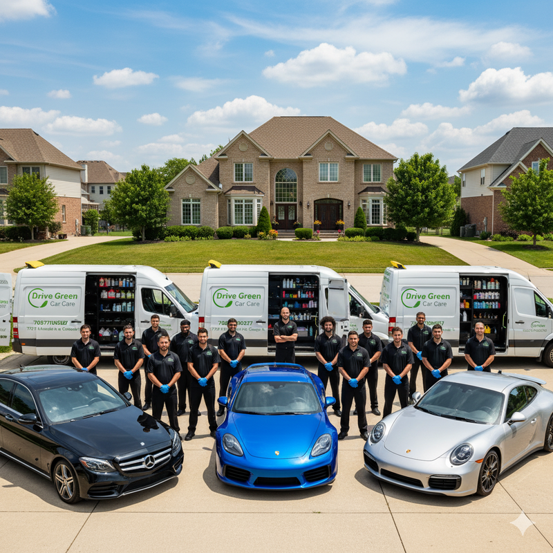 Mobile car detailing in Chicago with on-site service van and professional tools