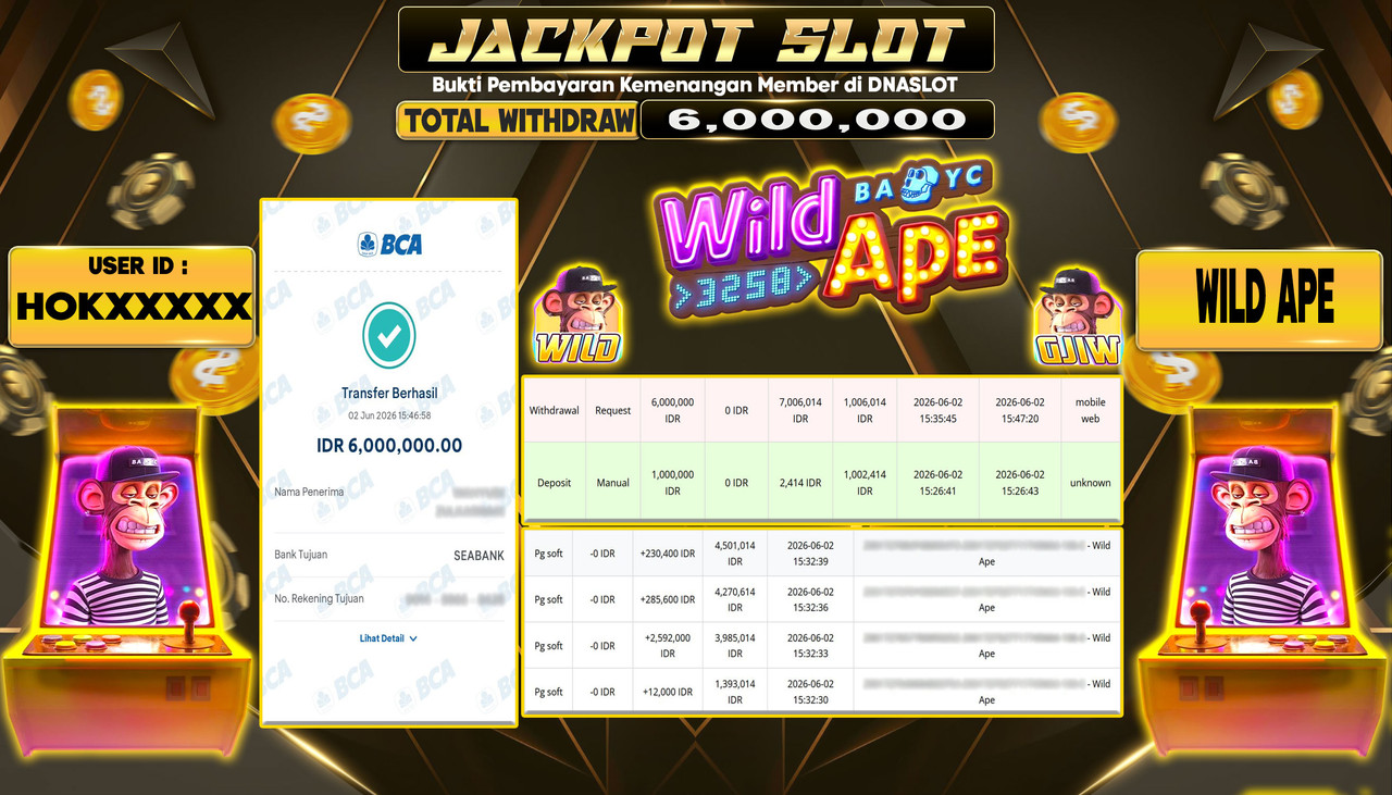 JACKPOT SLOT WILD APE 02 JUNE 2026