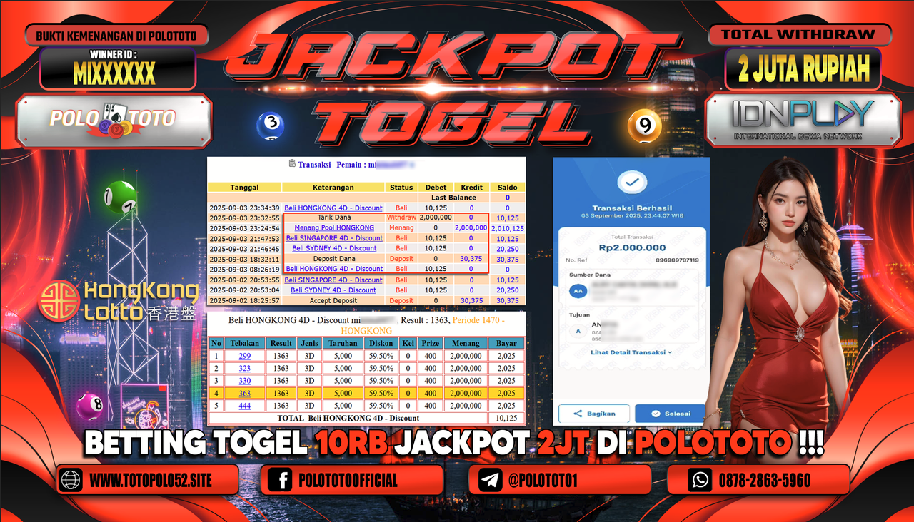 POLOTOTO JACKPOT TOGEL HONGKONG LOTTO Rp.2.000.000,-