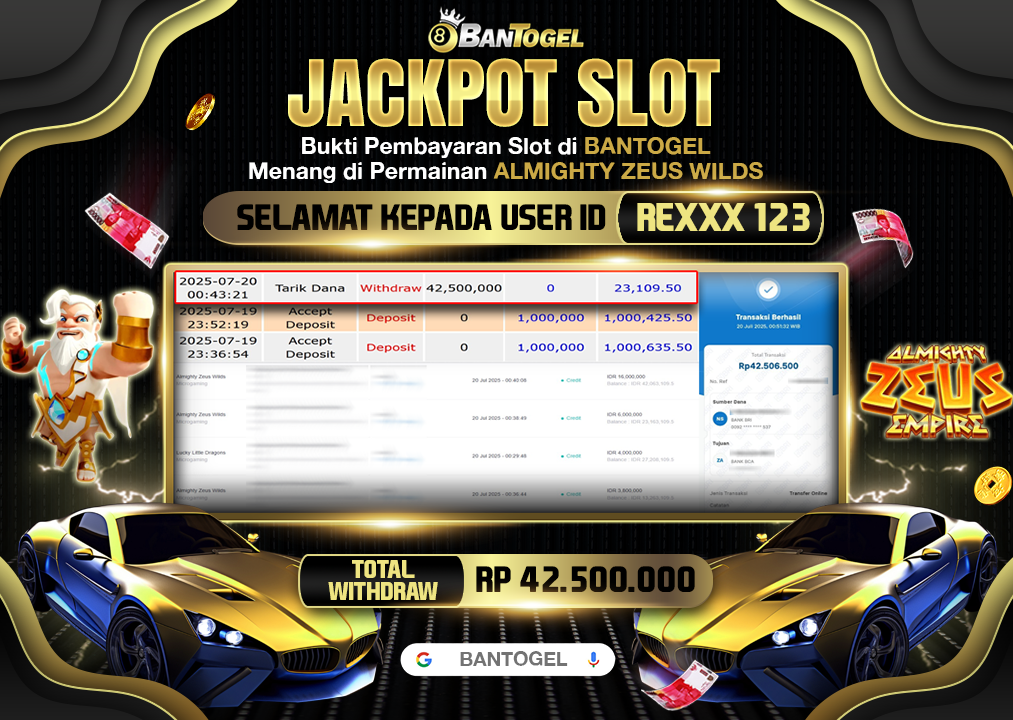 BUKTI JACKPOT LUNAS BANTOGEL