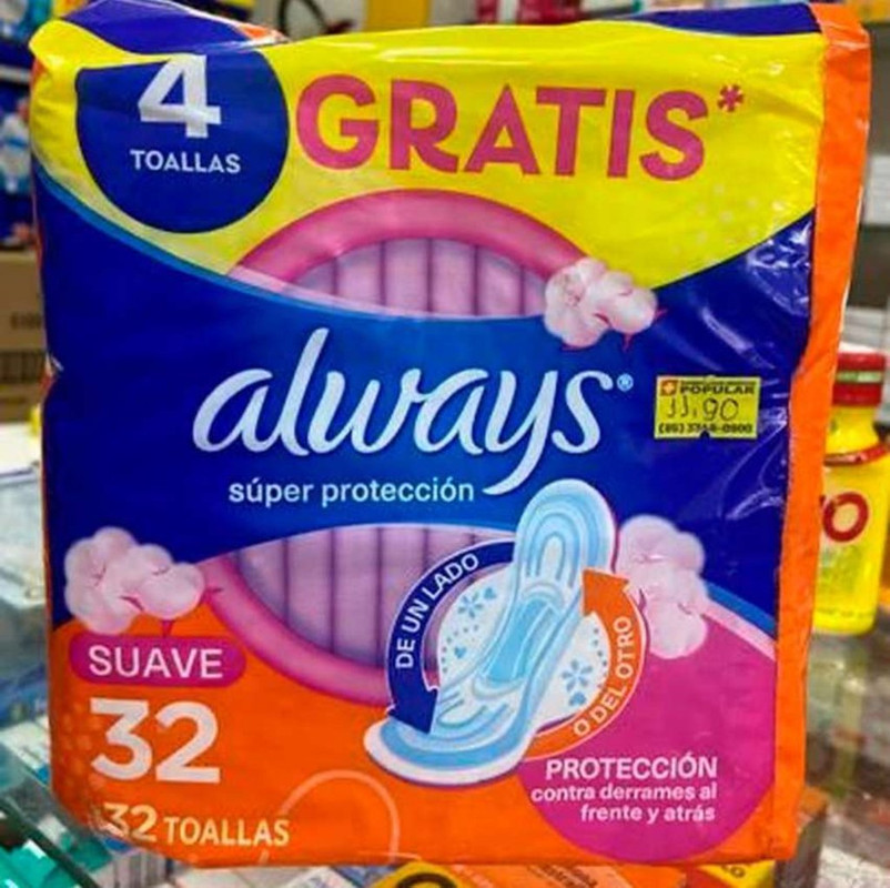 Always Absorvente Super Proteção Suave Com Abas 32 Unidades