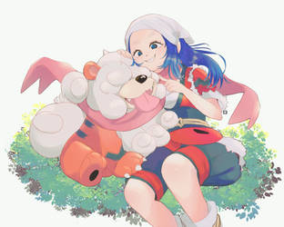 dawn-and-hisuian-growlithe-by-amepan-dep