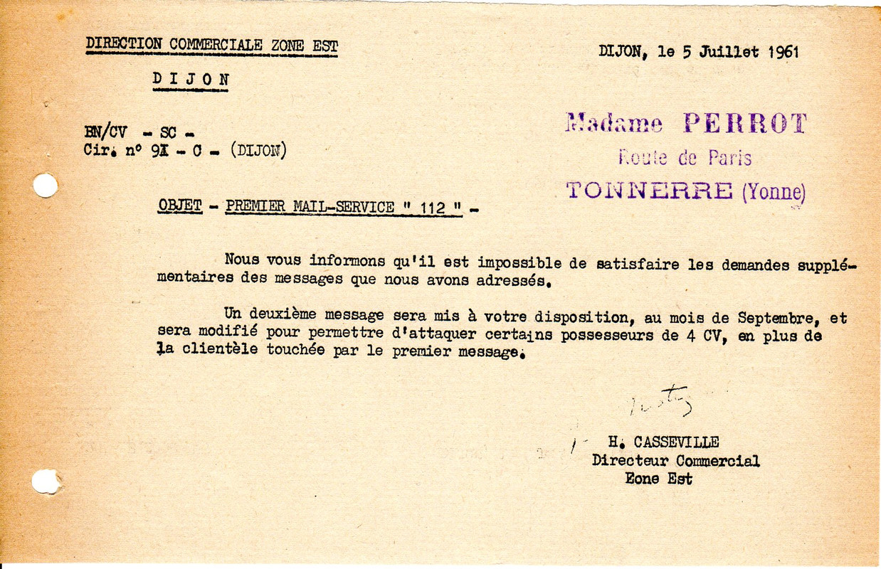 1961 07-05 - R4 - opération postale DCZ-EST Dijon Renault (3)