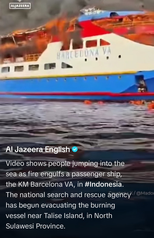 Passenger Ferry Fire in Indonesia Claims Lives VIDEO