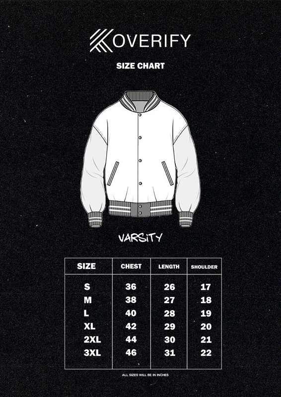 koverify size chart varsityy