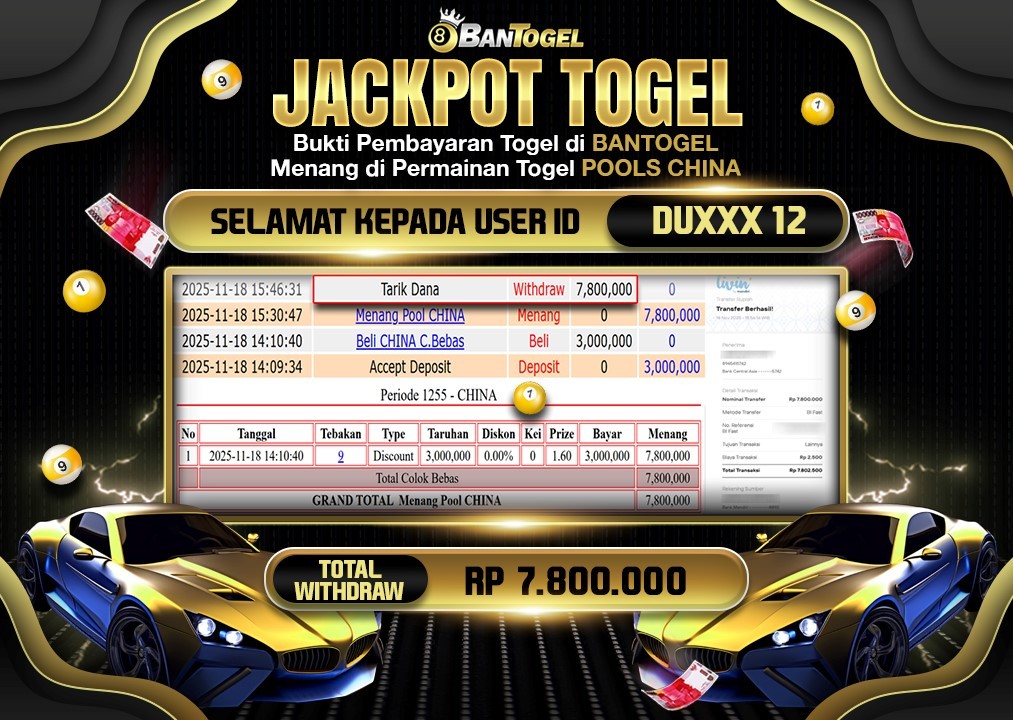 BUKTI JACKPOT LUNAS BANTOGEL