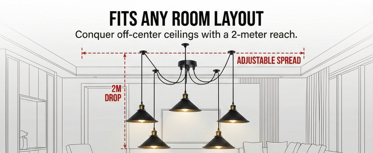 E27 spider chandelier for kitchen and living room