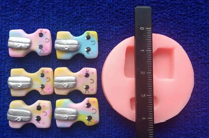 Molde en Silicona escolar tajalápiz sacapuntas para pasta fría decorar