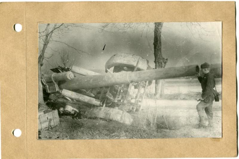 210 мм орудие, снято с огневой позиции и брошено на дороге. Район Зборув (за Одером) (2)