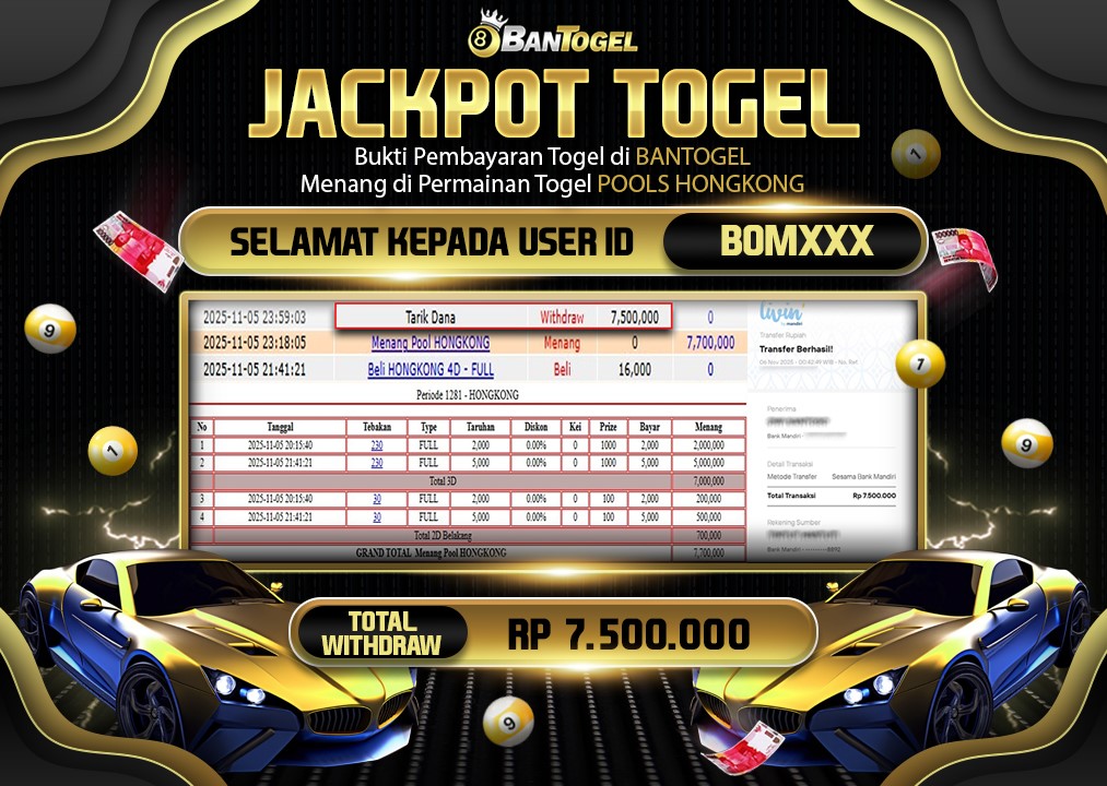 BUKTI JACKPOT LUNAS BANTOGEL