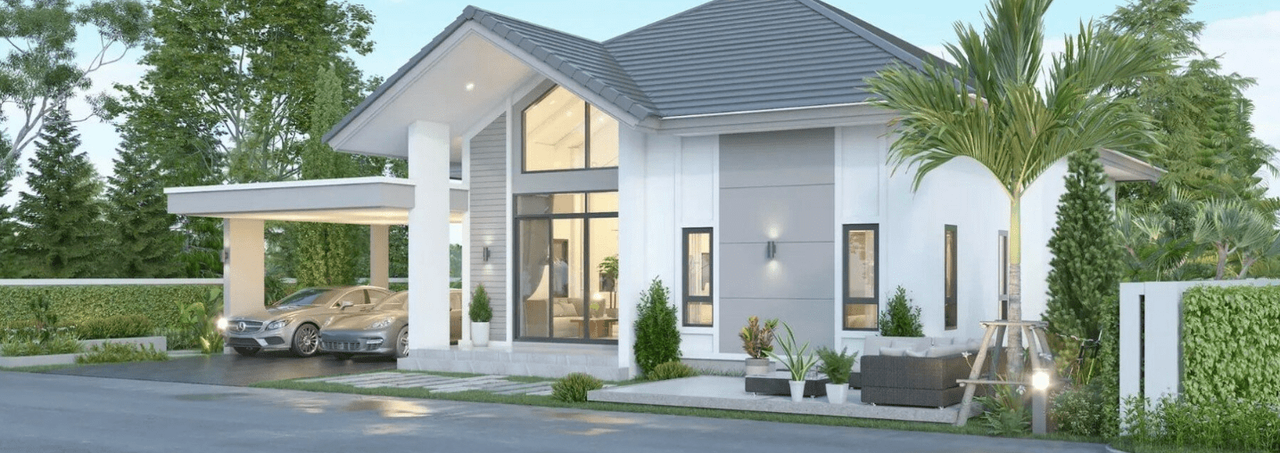 Off white spacious home for sale in Thailand