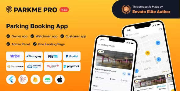 ParkMePRO – Flutter Complete Car Parking App with Owner and WatchMan app