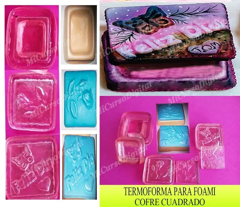 Molde inyector o Terfomorfoma foami cofre o caja dulcera feliz día