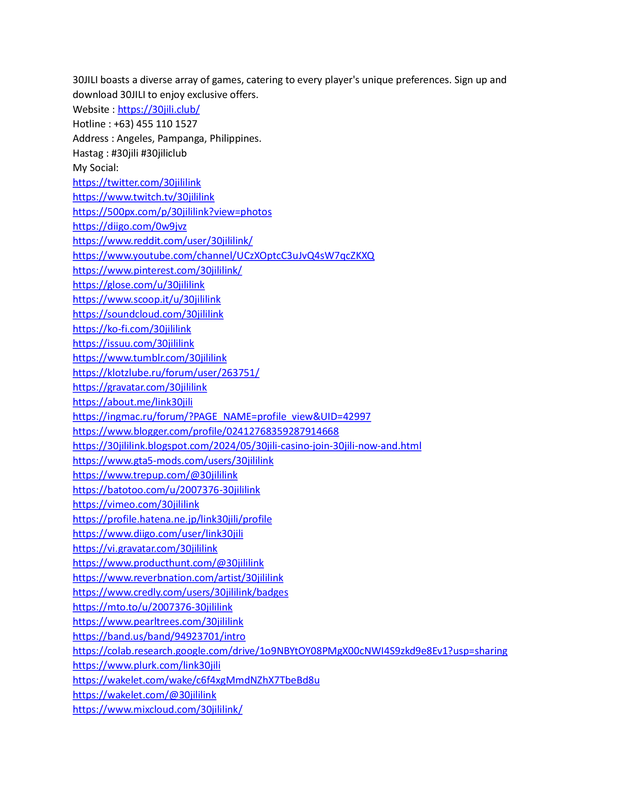 30JILI boasts a diverse array of games