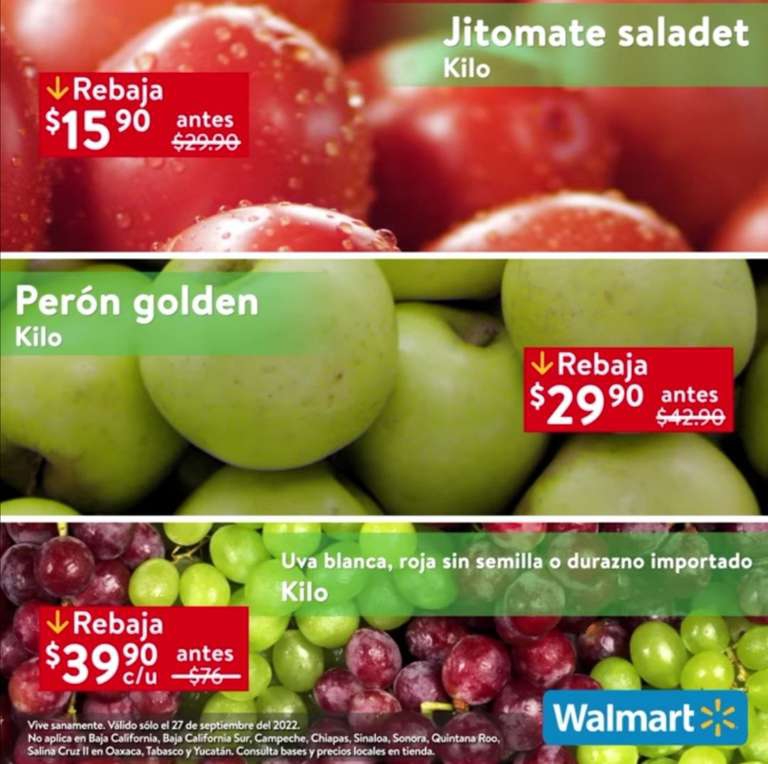 Walmart: Martes de Frescura 27 Septiembre 
