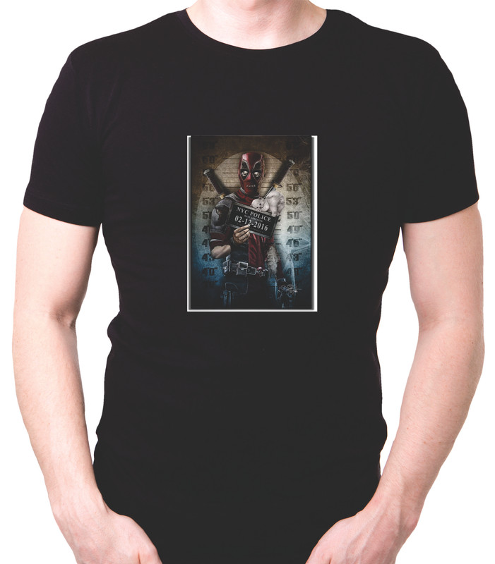 Camiseta Procurado Suspeito Fichado Deadpool