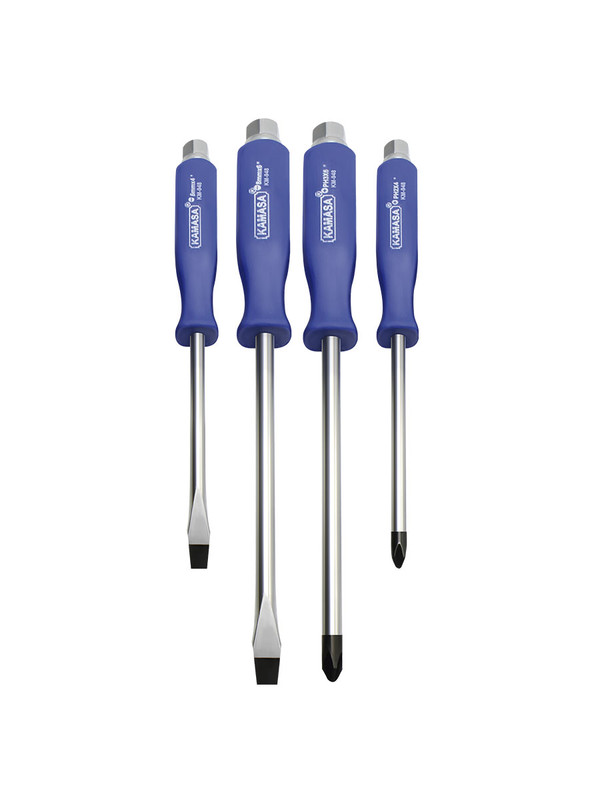 JUG. DESARMADOR GOLPE M/AZUL X4PCS KAMASA