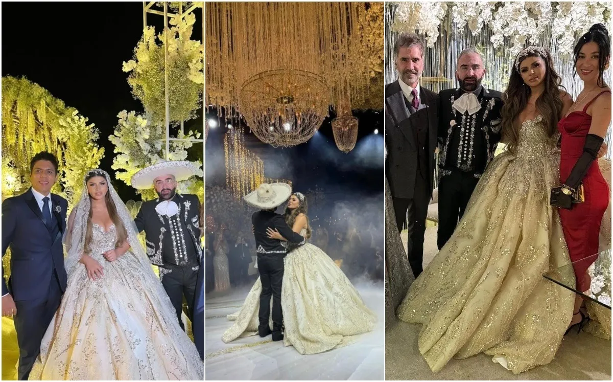 VIDEO: Vicente Fernández Jr le quita la liga a Mariana González en su boda