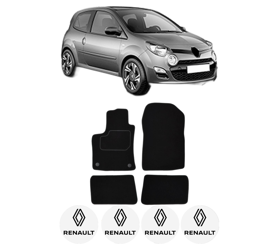 Set Covorase Presuri RENAULT TWINGO II (CN0_) din 2007-2014, Auto, Material Textil Mocheta, 4 Stickere auto cu RENAULT