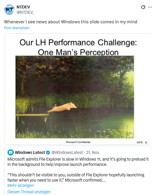 Windows 11 Meme von der Sau ...