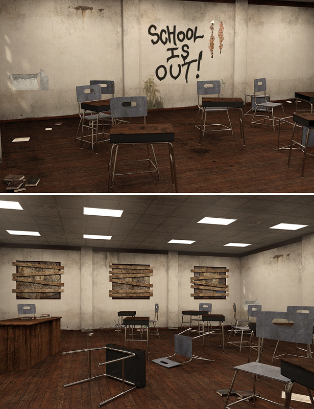 abandoned classroom 00 main daz3d