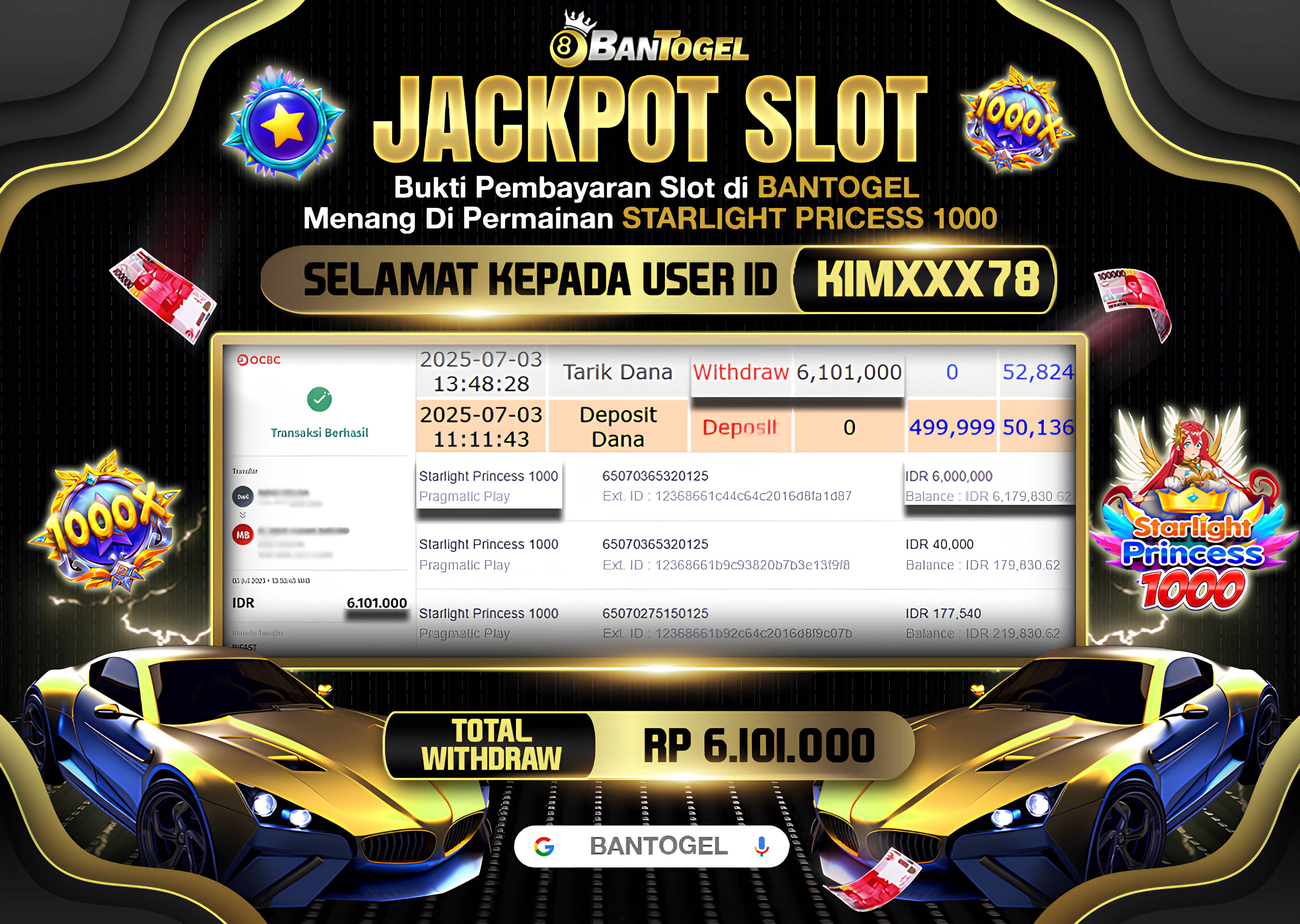 BUKTI JACKPOT LUNAS BANTOGEL