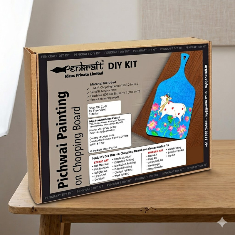 Pichwai Painting on Chopping Board DIY Kit 