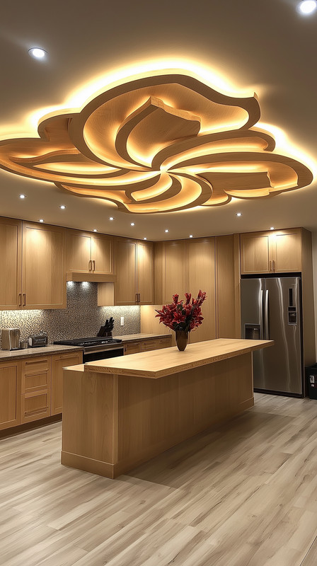 Multilayered False Ceiling Design for Kitchen