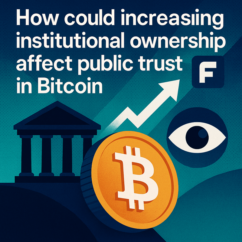 How could increasing institutional ownership affect public trust in Bitcoin