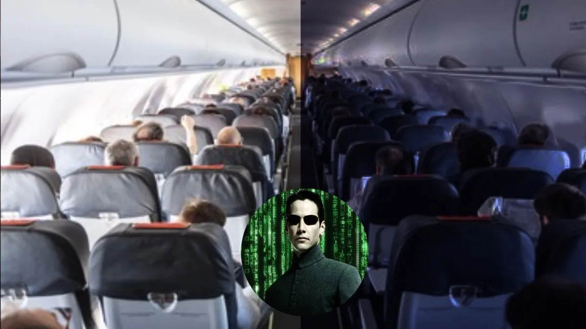 ¿Falla en la Matrix? Graban un extraño fenómeno mientras viajaba en avión (Video)