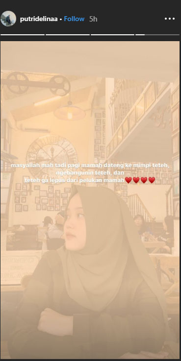 Instagram story Putri Delina
