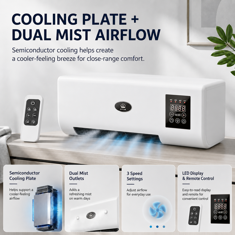 Semiconductor cooling plate with dual mist airflow