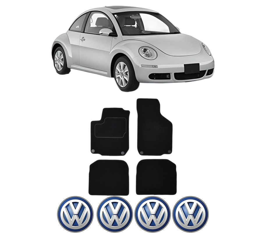 Set Covorase Presuri Volkswagen NEW BEETLE (9C1, 1C1) din 1998-2010, Auto, Material Textil Mocheta, 4 Stickere auto cu Volkswagen