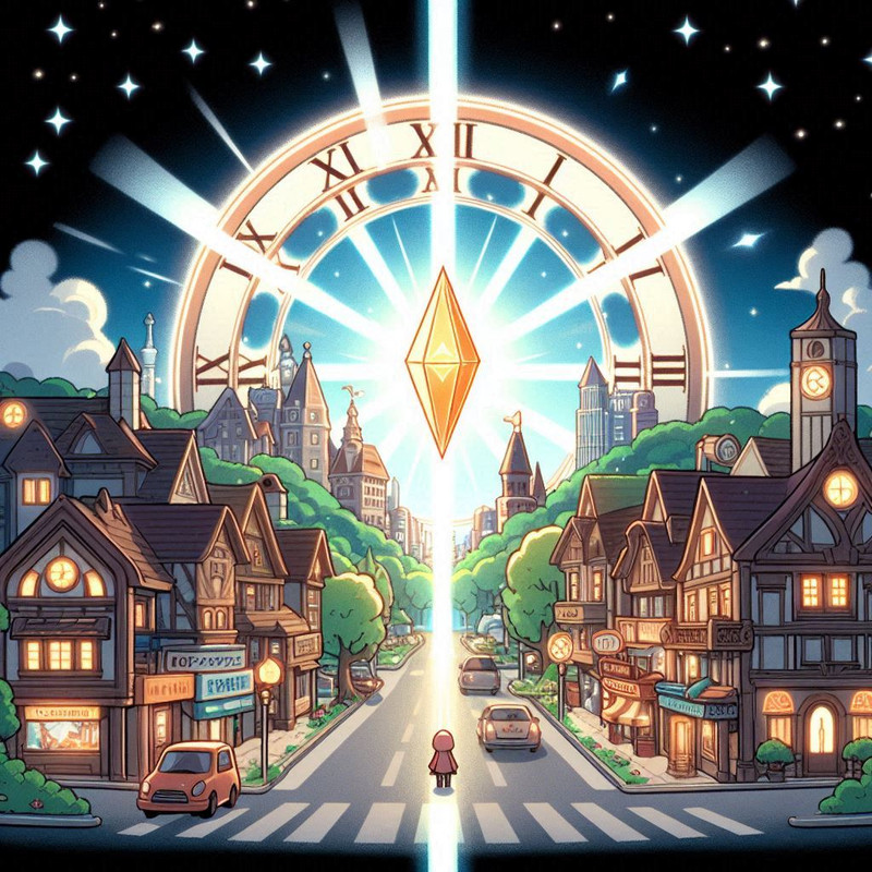 Time crystal shining and town normal