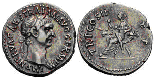 Denario de Trajano. TR P COS II P P. Iustitia o Concordia sedente a izq. 2