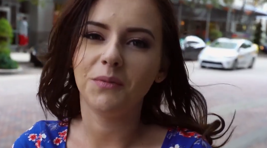 Mofos – Karlie Brooks – Shy Brunette Flashes Pussy