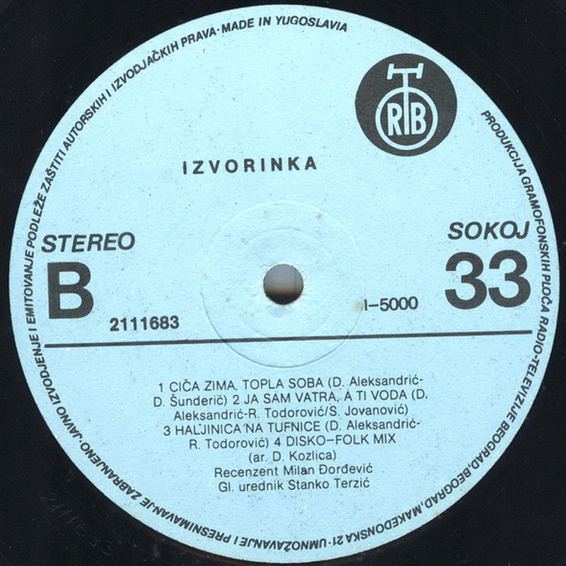 Izvorinka Milosevic 1983 sB