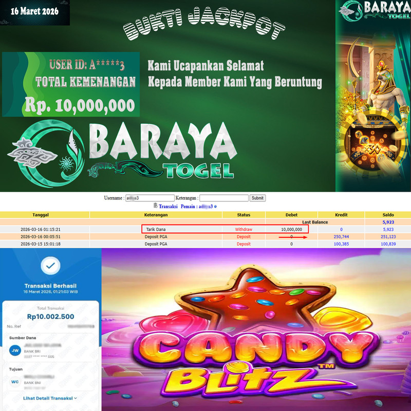 Rp. 10.000.000.- WD LUNAS DI BARAYATOGEL